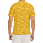 Yellow Cheese Print Men's Short Sleeve Rash Guard