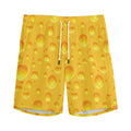 Yellow Cheese Print Men's Athletic Shorts