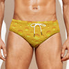 Yellow Cheese Print Men's Swim Briefs