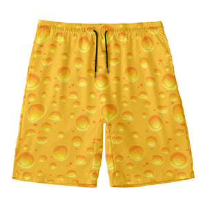 Yellow Cheese Print Men's Swim Trunks