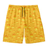 Yellow Cheese Print Men's Swim Trunks