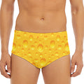 Yellow Cheese Print Men's Triangle Swim Briefs