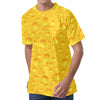 Yellow Cheese Print Men's Velvet T-Shirt