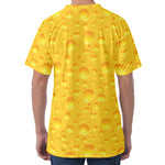 Yellow Cheese Print Men's Velvet T-Shirt