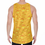 Yellow Cheese Print Men's Velvet Tank Top