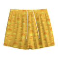 Yellow Cheese Print Mesh Shorts