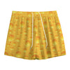 Yellow Cheese Print Mesh Shorts