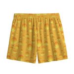 Yellow Cheese Print Mesh Shorts