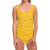 Yellow Cheese Print One Piece Swimsuit