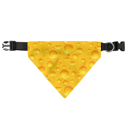 Yellow Cheese Print Over The Collar Dog Bandana