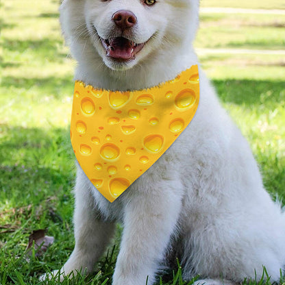 Yellow Cheese Print Over The Collar Dog Bandana