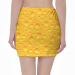 Yellow Cheese Print Pencil Mini Skirt