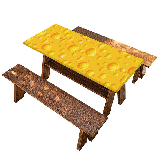 Yellow Cheese Print Picnic Table Cover