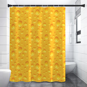 Yellow Cheese Print Premium Shower Curtain