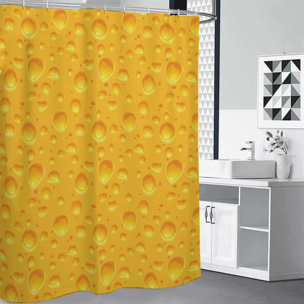 Yellow Cheese Print Premium Shower Curtain