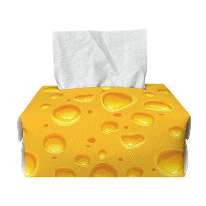 Yellow Cheese Print Rectangle Tissue Box Cover