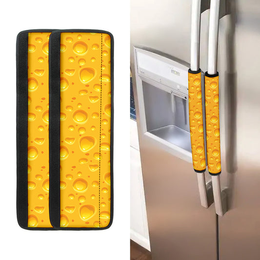 Yellow Cheese Print Refrigerator Handle Covers