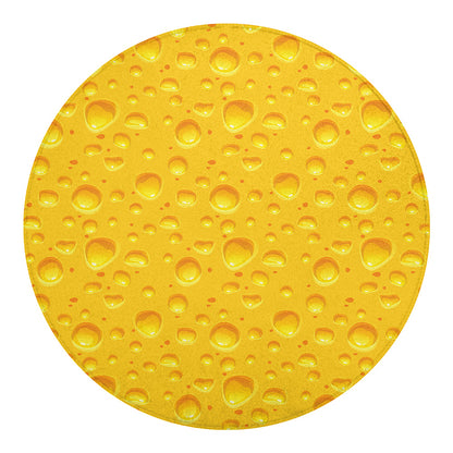 Yellow Cheese Print Round Blanket
