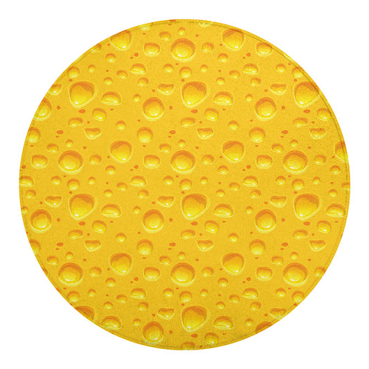 Yellow Cheese Print Round Blanket