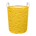 Yellow Cheese Print Round Laundry Basket