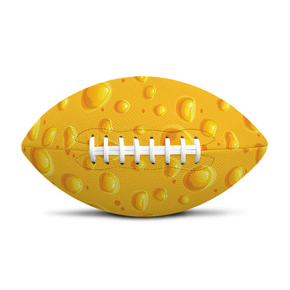 Yellow Cheese Print Rugby Ball