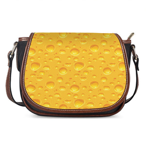 Yellow Cheese Print Saddle Bag