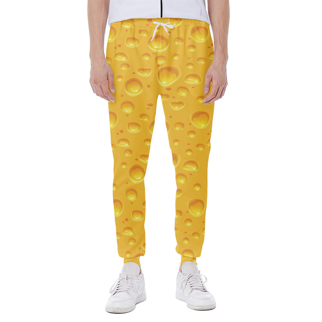 Yellow Cheese Print Scuba Joggers