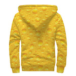 Yellow Cheese Print Sherpa Lined Zip Up Hoodie