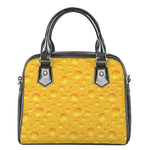 Yellow Cheese Print Shoulder Handbag