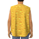 Yellow Cheese Print Sleeveless Baseball Jersey