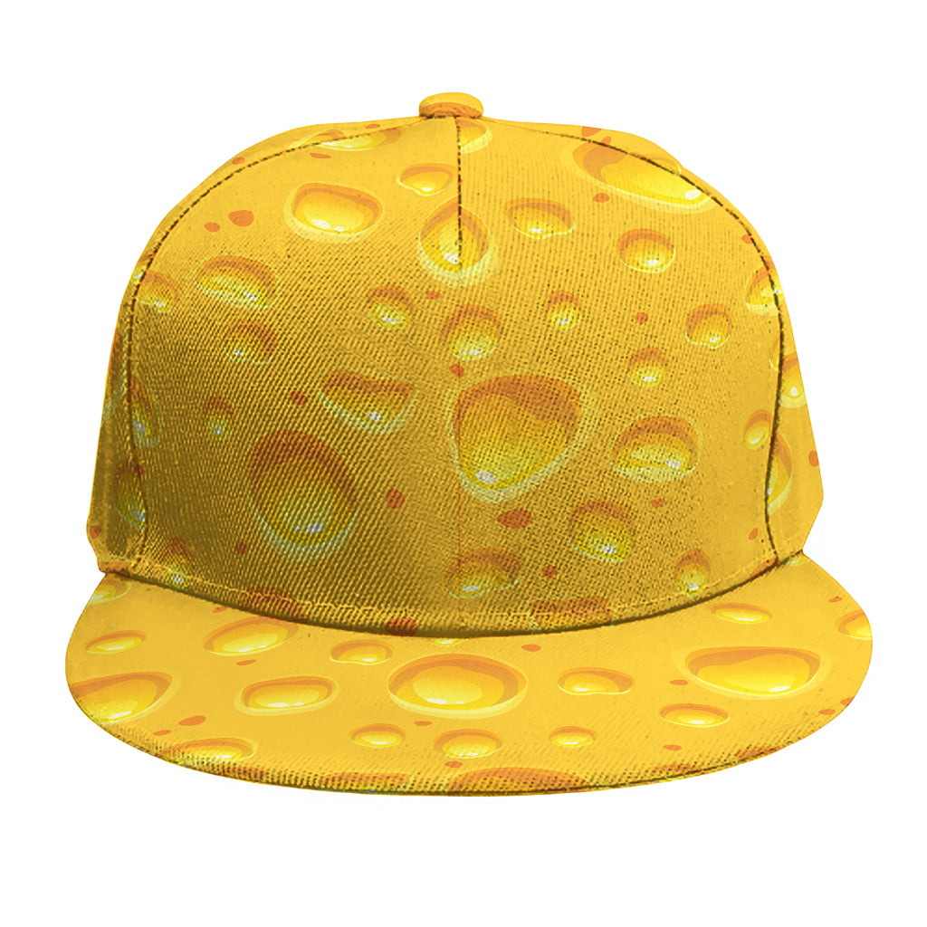 Yellow Cheese Print Snapback Cap