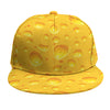 Yellow Cheese Print Snapback Cap