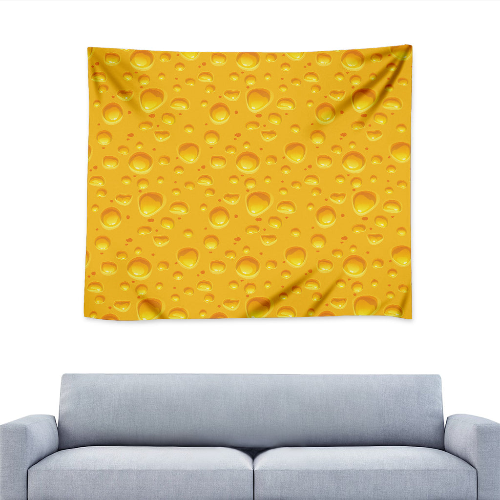 Yellow Cheese Print Tapestry