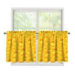 Yellow Cheese Print Tier Curtains