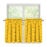 Yellow Cheese Print Tier Curtains