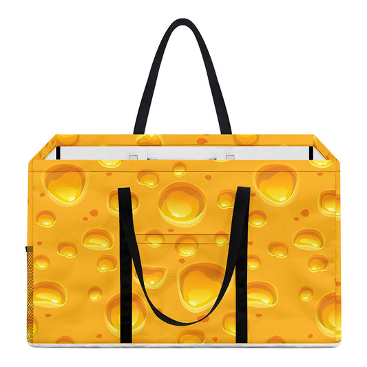 Yellow Cheese Print Utility Tote Bag