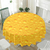 Yellow Cheese Print Waterproof Round Tablecloth