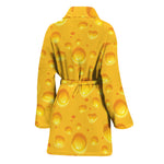 Yellow Cheese Print Women's Bathrobe