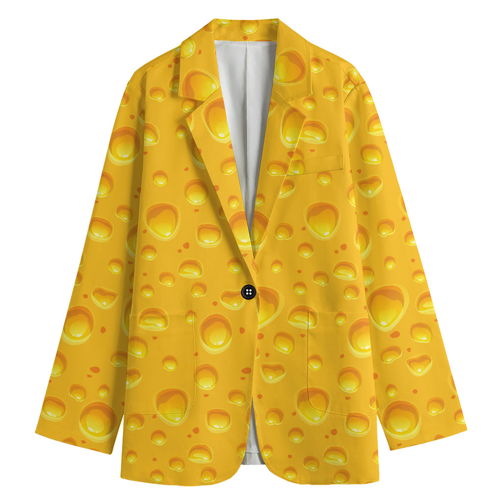 Yellow Cheese Print Women's Blazer