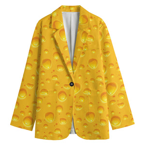 Yellow Cheese Print Women's Blazer