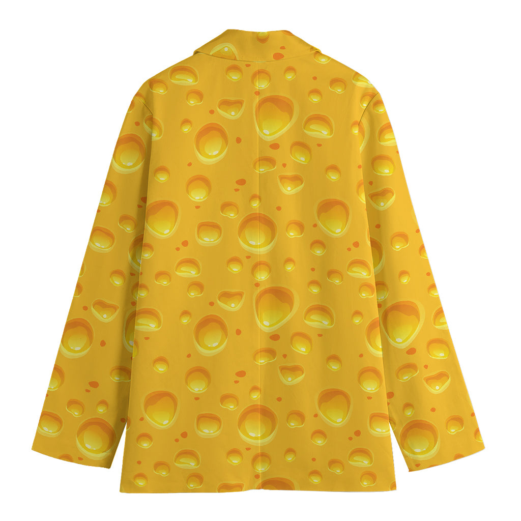 Yellow Cheese Print Women's Blazer