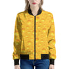 Yellow Cheese Print Women's Bomber Jacket