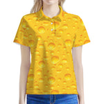 Yellow Cheese Print Women's Polo Shirt