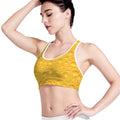 Yellow Cheese Print Women's Sports Bra