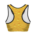 Yellow Cheese Print Women's Sports Bra