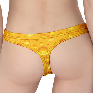 Yellow Cheese Print Women's Thong