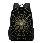 Yellow Cobweb Print 17 Inch Backpack