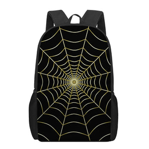 Yellow Cobweb Print 17 Inch Backpack