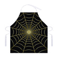 Yellow Cobweb Print Adjustable Apron