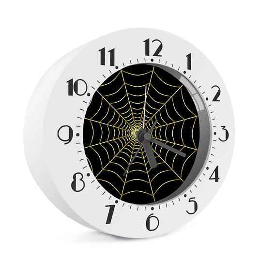 Yellow Cobweb Print Alarm Clock